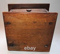 Antique Cast Iron Coffee Grinder, Dovetailed Wooden Base, Coffee MILL