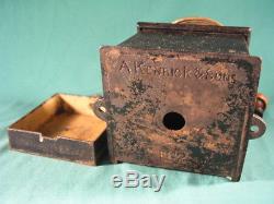 Antique Cast Iron Coffee Grinder Mill A Kenrick & Sons No. 2 Victorian