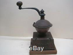 Antique Cast Iron Coffee Grinder Mill Grand Union Tea Griswold Mfg Orig paint