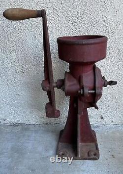 Antique Cast Iron Coffee Grinder Original Patina Industrial Primitive 2 MB