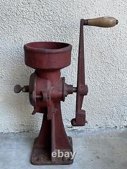 Antique Cast Iron Coffee Grinder Original Patina Industrial Primitive 2 MB