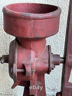 Antique Cast Iron Coffee Grinder Original Patina Industrial Primitive 2 MB