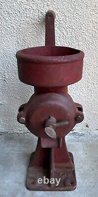 Antique Cast Iron Coffee Grinder Original Patina Industrial Primitive 2 MB