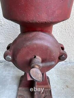 Antique Cast Iron Coffee Grinder Original Patina Industrial Primitive 2 MB