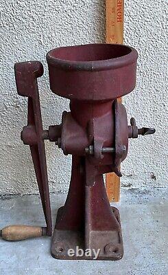 Antique Cast Iron Coffee Grinder Original Patina Industrial Primitive 2 MB