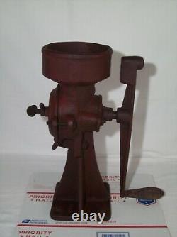 Antique Cast Iron Coffee Grinder Primitive Hand Crank Swift Mill Unit