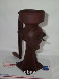 Antique Cast Iron Coffee Grinder Primitive Hand Crank Swift Mill Unit