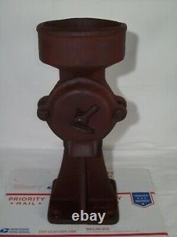 Antique Cast Iron Coffee Grinder Primitive Hand Crank Swift Mill Unit