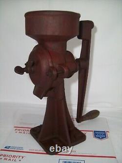 Antique Cast Iron Coffee Grinder Primitive Hand Crank Swift Mill Unit