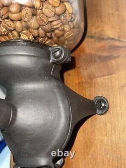 Antique Cast Iron Coffee Grinder Primitive Wall Mount Hand Crank Unit