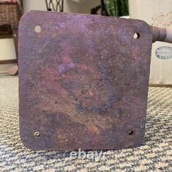 Antique Cast Iron Coffee Grinder Vintage Corn Grain Mill Red Wood Hand Crank