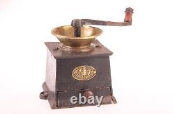 Antique Cast Iron Coffee Grinder WILLIAM COTTON UK 1890's Heavy/Rare