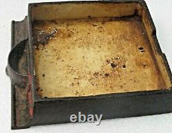 Antique Cast Iron Coffee Grinder table mount hand crank Enamel Bowl & tray