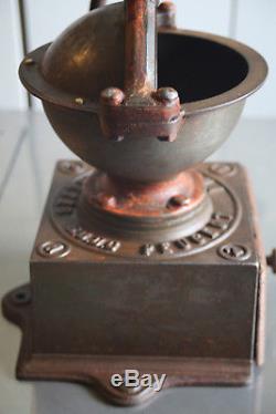 Antique Cast Iron Coffee Mill Grinder Display Bar Resto 7kg/15lbs H42cm/16inch