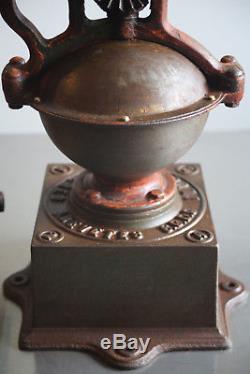Antique Cast Iron Coffee Mill Grinder Display Bar Resto 7kg/15lbs H42cm/16inch