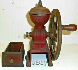 Antique Cast Iron Coffee Mill Grinder MFJ Original Patentado made in Spain