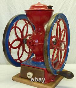 Antique Cast Iron Enterprise Coffee Grinder Mill Table Top Model 10 3/4 Wheels
