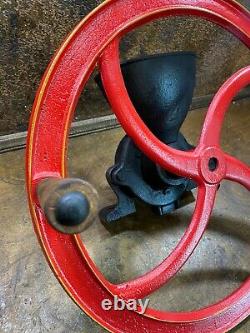 Antique Cast Iron General Store Counter COFFEE GRINDER MILL Hand Crank 18 Wheel