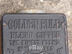 Antique Cast Iron Golden Rule Coffee Grinder / Mill Wall Mount Vtg Kitchen Decor