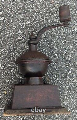 Antique Cast Iron Grand Union Tea Company Coffee Grinder As Is