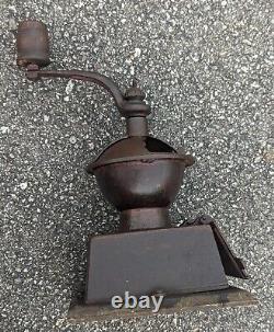 Antique Cast Iron Grand Union Tea Company Coffee Grinder As Is