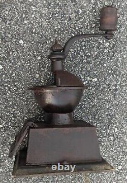 Antique Cast Iron Grand Union Tea Company Coffee Grinder As Is