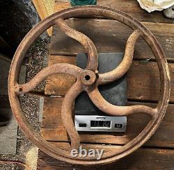 Antique Cast Iron Hand Crank Coffee Grinder Wheel 18in Fly Wheel