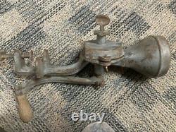 Antique Cast Iron Hand Crank Grain Corn Coffee Grist Mill Vintage Feed Grinder