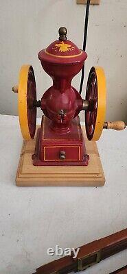 Antique Cast Iron John Wright Inc. Wrightsville Double Wheel Coffee Grinder Mill