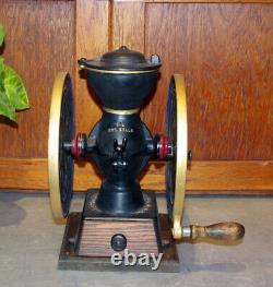 Antique Cast Iron Landers Frary & Clark Two Wheel Coffee Grinder / MILL