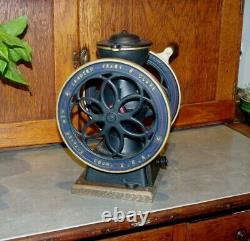 Antique Cast Iron Landers Frary & Clark Two Wheel Coffee Grinder / MILL