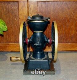 Antique Cast Iron Landers Frary & Clark Two Wheel Coffee Grinder / MILL