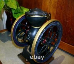 Antique Cast Iron Landers Frary & Clark Two Wheel Coffee Grinder / MILL