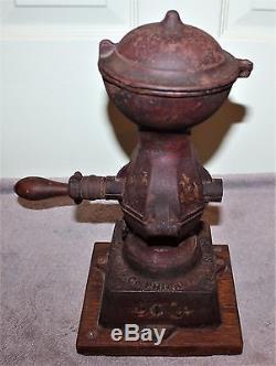 Antique Cast Iron National Specialty Mfg Co. Coffee Grinder Orig Paint/decals
