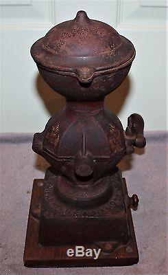 Antique Cast Iron National Specialty Mfg Co. Coffee Grinder Orig Paint/decals