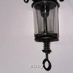 Antique Cast Iron Ornate Arcade Wall Mount Coffee Grinder, Glass Hopper