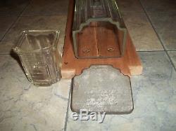 Antique Cast Iron wall mount CRYSTAL ARCADE ART DECO COFFEE GRINDER #9010