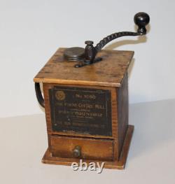 Antique Challenge 1Lb. Wooden Box Coffee Grinder