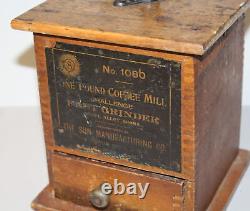 Antique Challenge 1Lb. Wooden Box Coffee Grinder