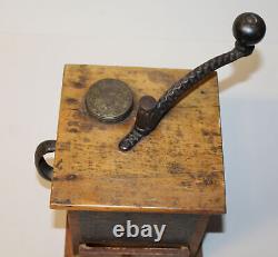 Antique Challenge 1Lb. Wooden Box Coffee Grinder