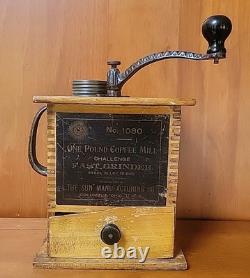 Antique Challenge Coffee Mill 1080 Sun Manufacturer Steel Alloy Buhrs USA READ
