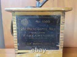 Antique Challenge Coffee Mill 1080 Sun Manufacturer Steel Alloy Buhrs USA READ