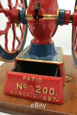 Antique Charles Parker 200 Coffee Grinder Mill 1897 Working Condition Rare Mill