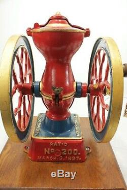 Antique Charles Parker 200 Coffee Grinder Mill 1897 Working Condition Rare Mill