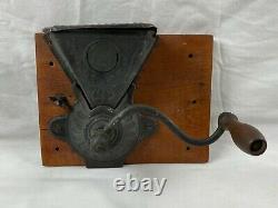 Antique Charles Parker Co. Cast Iron No. 60 Wall Mount Coffee Grinder with Lid