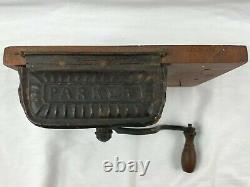 Antique Charles Parker Co. Cast Iron No. 60 Wall Mount Coffee Grinder with Lid