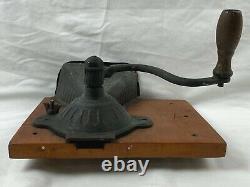 Antique Charles Parker Co. Cast Iron No. 60 Wall Mount Coffee Grinder with Lid