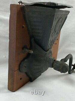 Antique Charles Parker Co. Cast Iron No. 60 Wall Mount Coffee Grinder with Lid