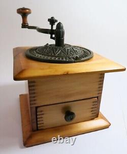 Antique Charles Parker No. 301  Wooden Box Coffee Grinder Restored