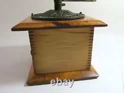 Antique Charles Parker No. 301  Wooden Box Coffee Grinder Restored